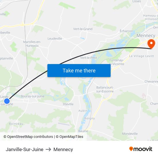 Janville-Sur-Juine to Mennecy map