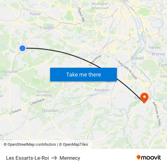 Les Essarts-Le-Roi to Mennecy map
