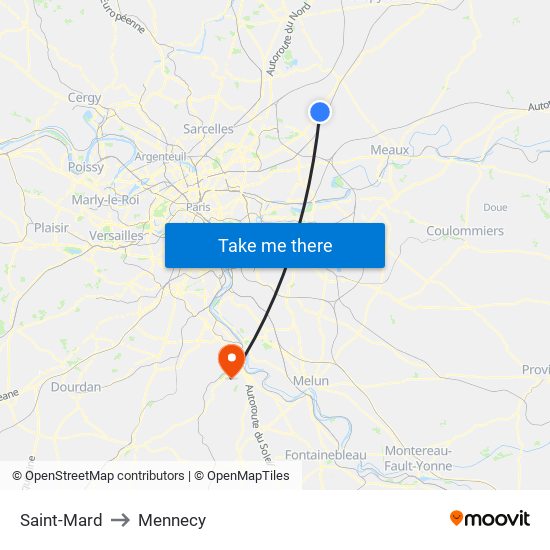 Saint-Mard to Mennecy map