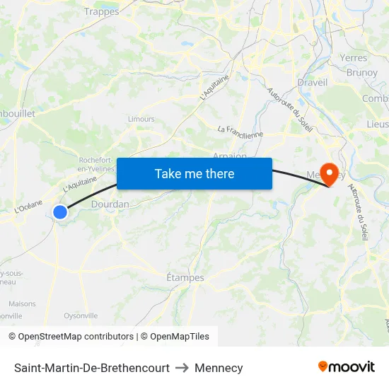 Saint-Martin-De-Brethencourt to Mennecy map