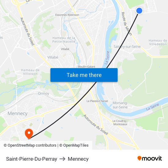 Saint-Pierre-Du-Perray to Mennecy map