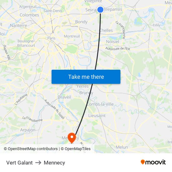 Vert Galant to Mennecy map