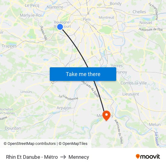 Rhin Et Danube - Métro to Mennecy map