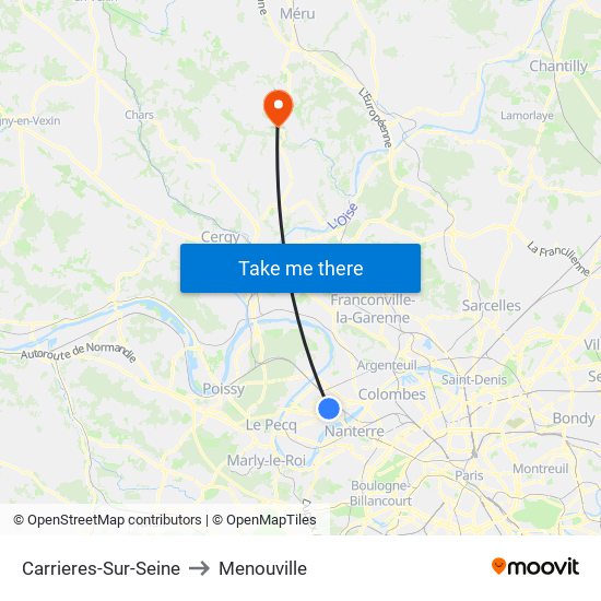 Carrieres-Sur-Seine to Menouville map