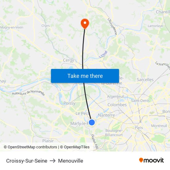 Croissy-Sur-Seine to Menouville map