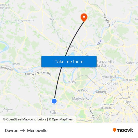 Davron to Menouville map