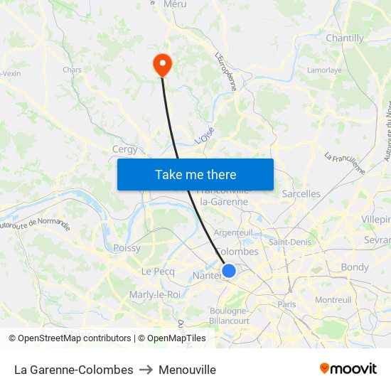 La Garenne-Colombes to Menouville map