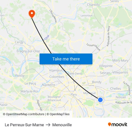 Le Perreux-Sur-Marne to Menouville map