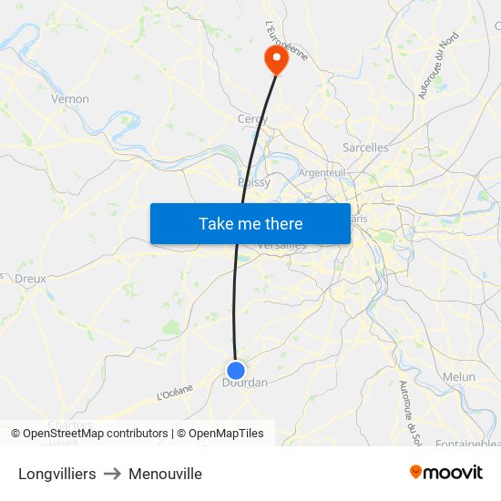 Longvilliers to Menouville map