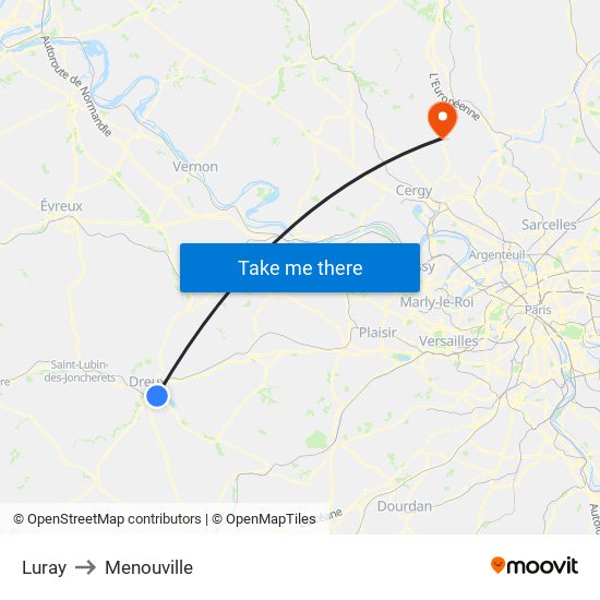 Luray to Menouville map