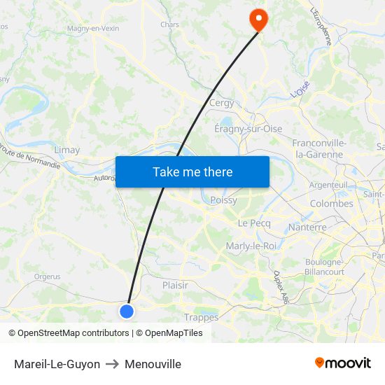 Mareil-Le-Guyon to Menouville map