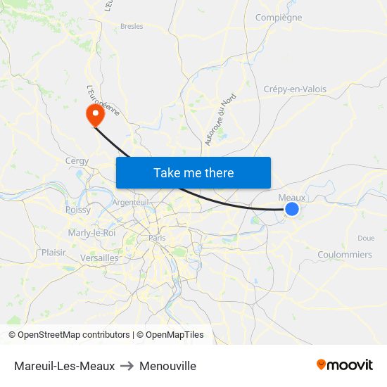 Mareuil-Les-Meaux to Menouville map