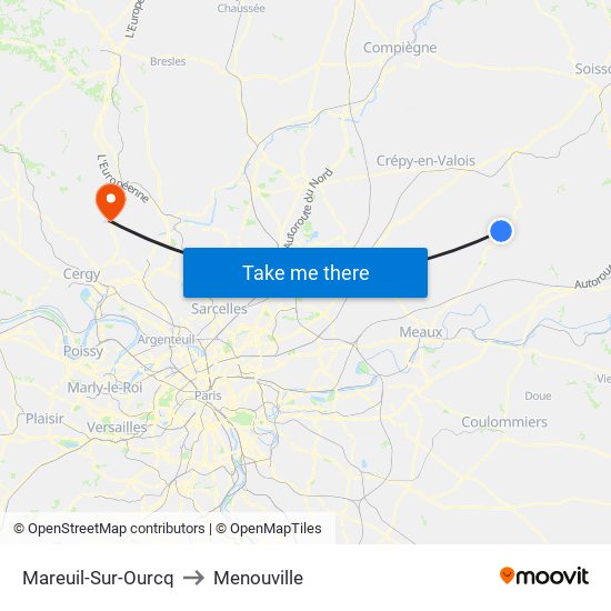 Mareuil-Sur-Ourcq to Menouville map