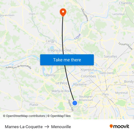 Marnes-La-Coquette to Menouville map