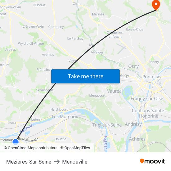 Mezieres-Sur-Seine to Menouville map