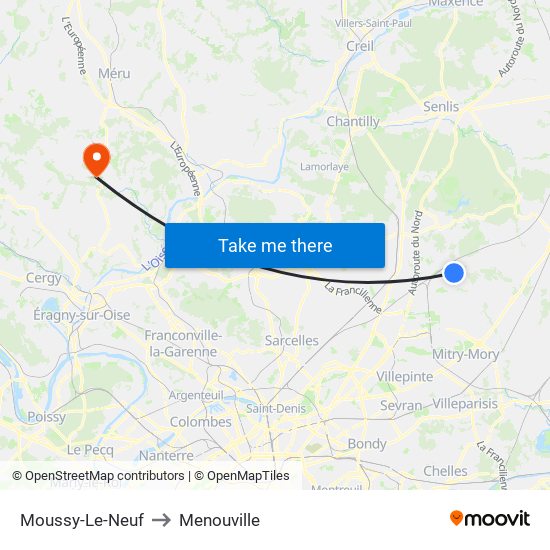 Moussy-Le-Neuf to Menouville map