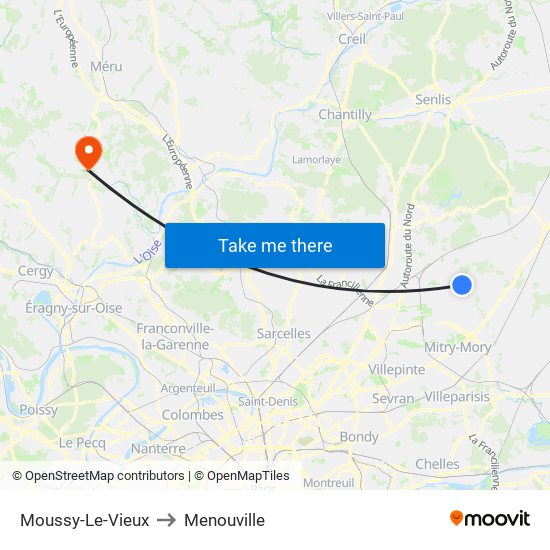 Moussy-Le-Vieux to Menouville map