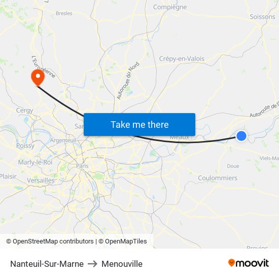 Nanteuil-Sur-Marne to Menouville map