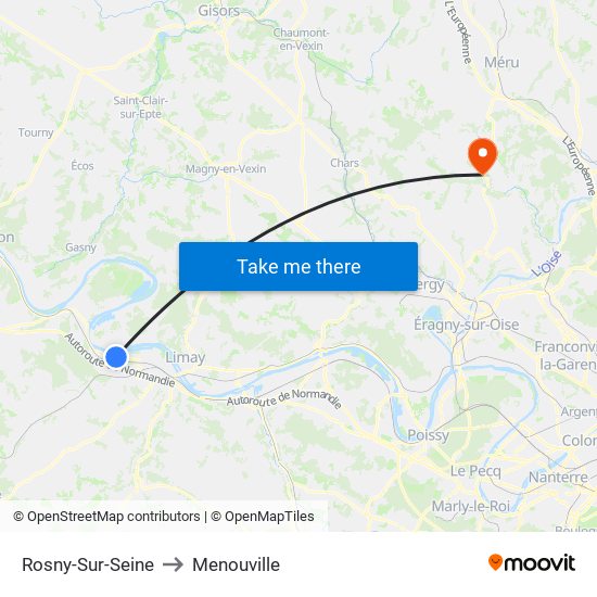 Rosny-Sur-Seine to Menouville map