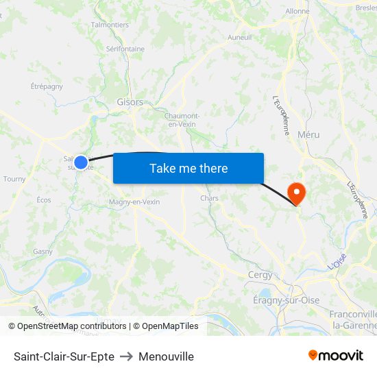 Saint-Clair-Sur-Epte to Menouville map
