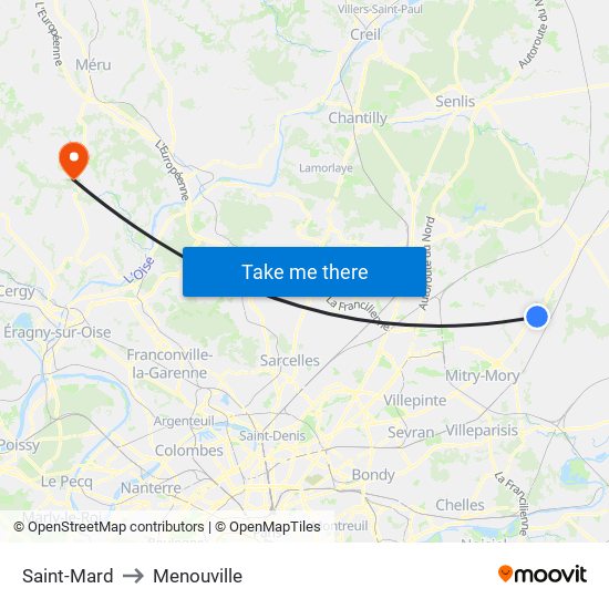 Saint-Mard to Menouville map