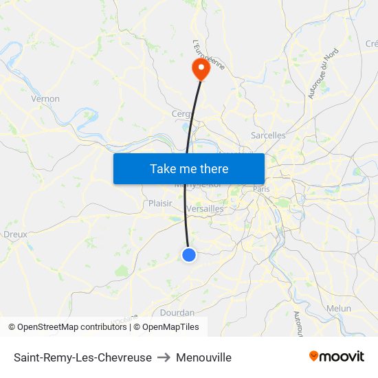 Saint-Remy-Les-Chevreuse to Menouville map