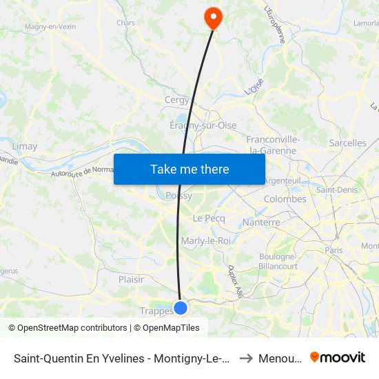 Saint-Quentin En Yvelines - Montigny-Le-Bretonneux to Menouville map