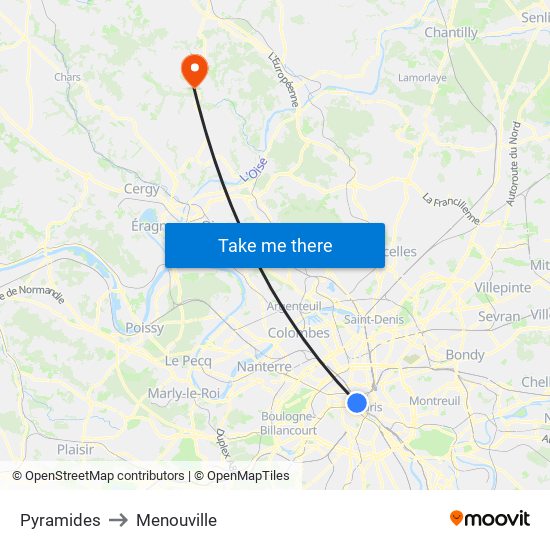 Pyramides to Menouville map