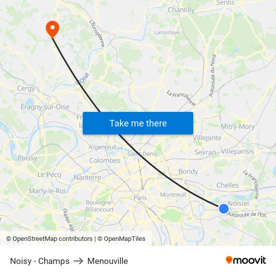 Noisy - Champs to Menouville map