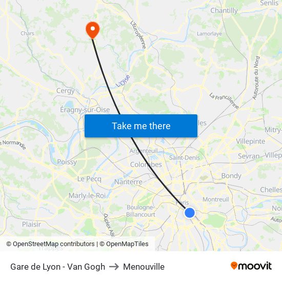 Gare de Lyon - Van Gogh to Menouville map