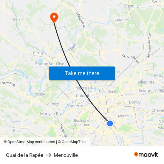Quai de la Rapée to Menouville map