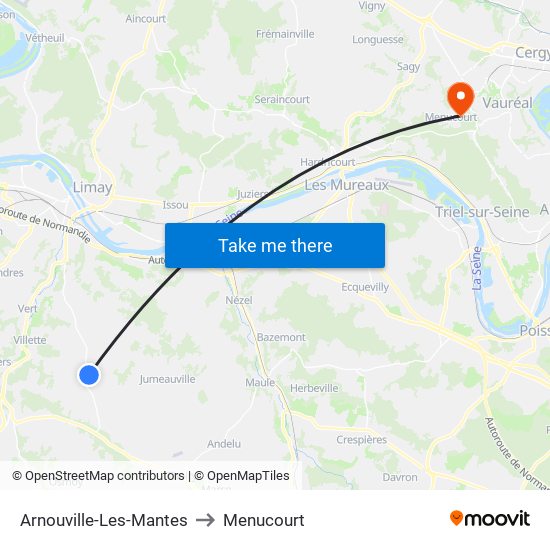 Arnouville-Les-Mantes to Menucourt map