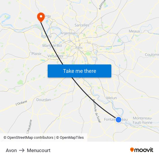Avon to Menucourt map