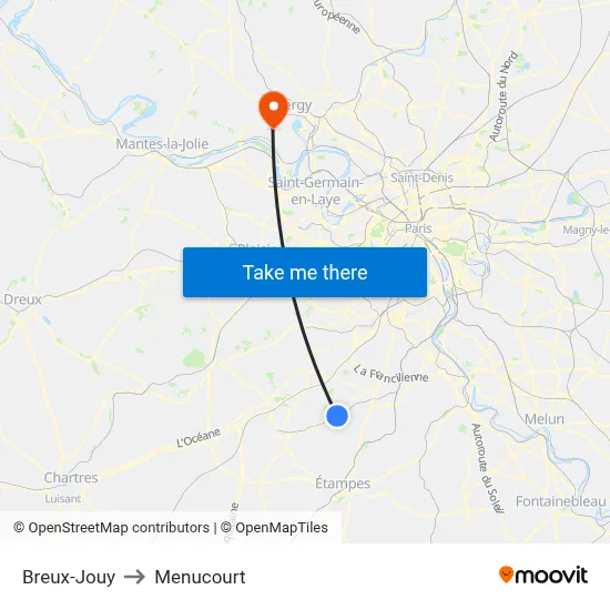 Breux-Jouy to Menucourt map