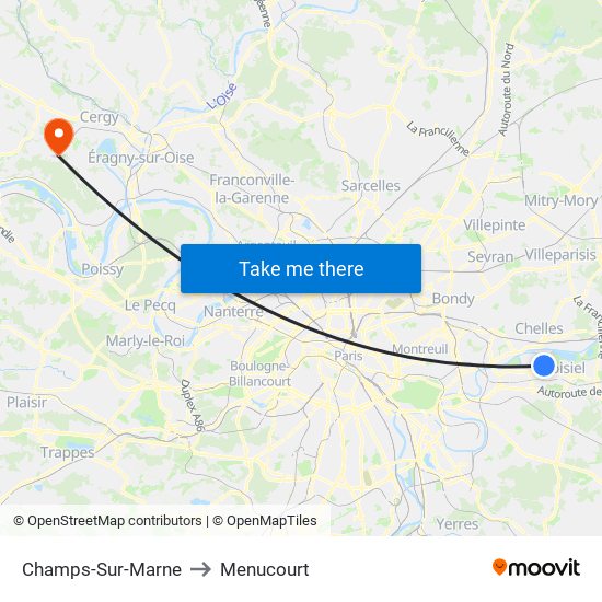 Champs-Sur-Marne to Menucourt map
