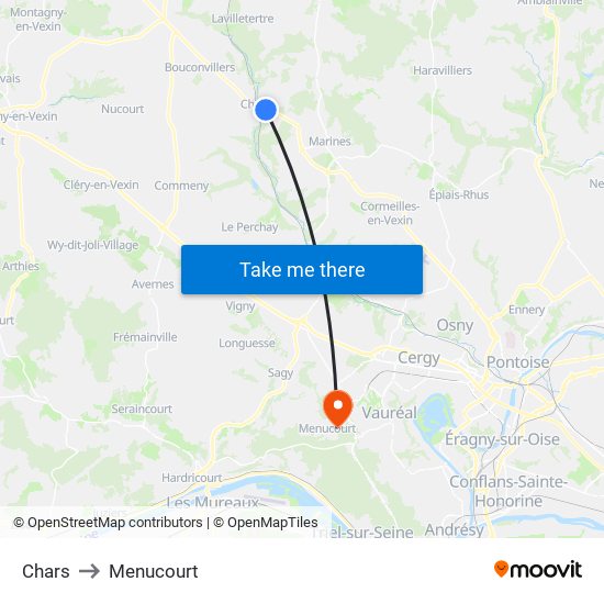 Chars to Menucourt map