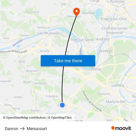 Davron to Menucourt map