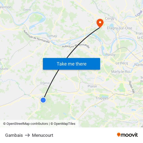 Gambais to Menucourt map