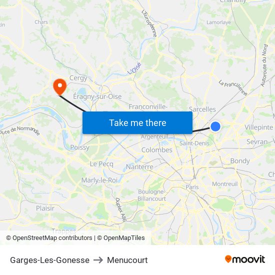 Garges-Les-Gonesse to Menucourt map