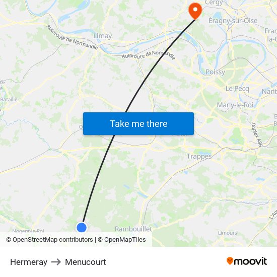 Hermeray to Menucourt map