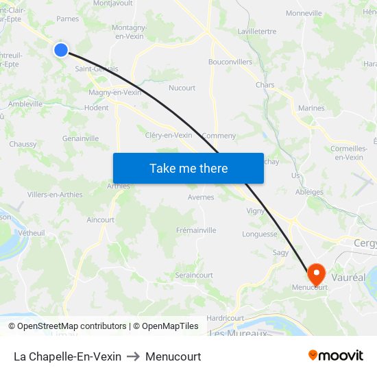 La Chapelle-En-Vexin to Menucourt map