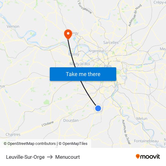 Leuville-Sur-Orge to Menucourt map