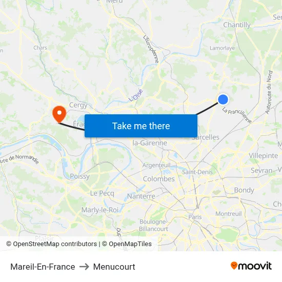 Mareil-En-France to Menucourt map
