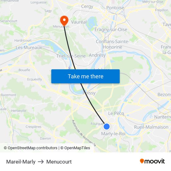 Mareil-Marly to Menucourt map