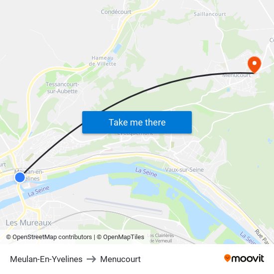 Meulan-En-Yvelines to Menucourt map