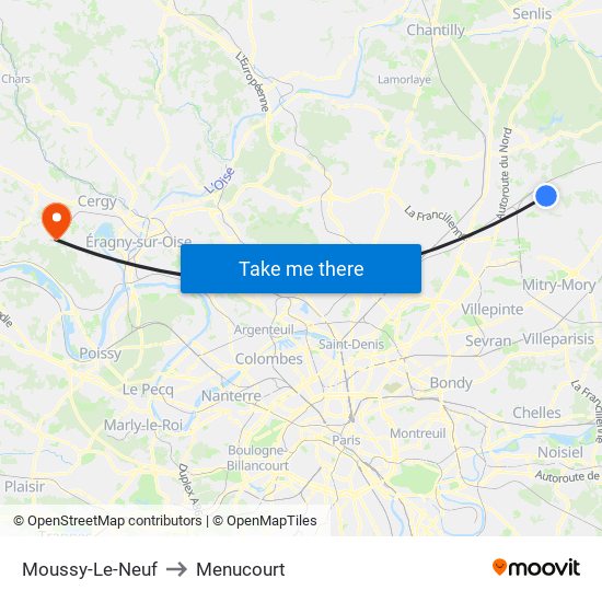 Moussy-Le-Neuf to Menucourt map