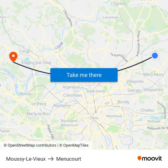 Moussy-Le-Vieux to Menucourt map
