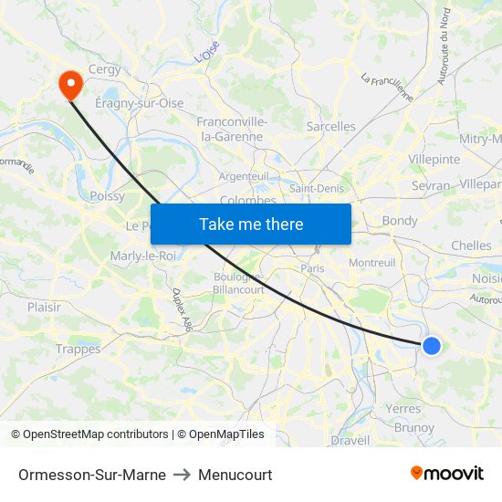 Ormesson-Sur-Marne to Menucourt map