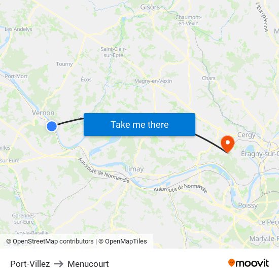 Port-Villez to Menucourt map