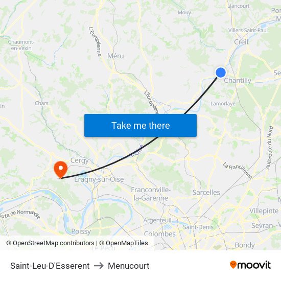 Saint-Leu-D'Esserent to Menucourt map